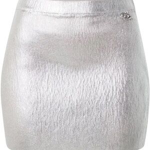 Diesel M-Isi Ribbed Mini Metallic Skirt